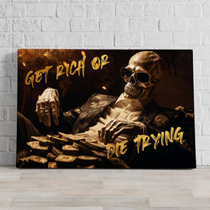 Leinwandbild - Get rich - Skeleton