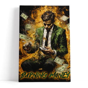 Leinwandbild - Burning Money