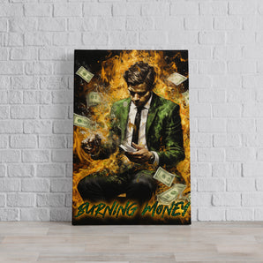 Leinwandbild - Burning Money