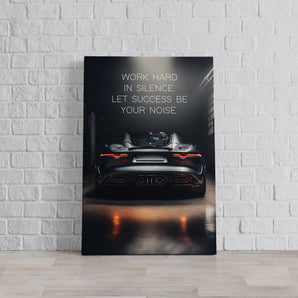 Leinwandbild - Work hard black car