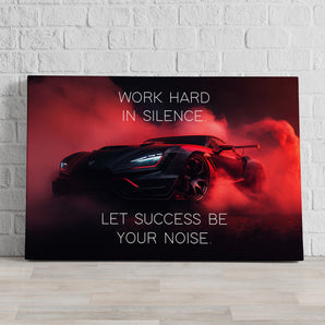 Leinwandbild - Work hard red car