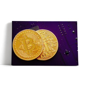 Leinwandbild - Bitcoin BTC auf Platine