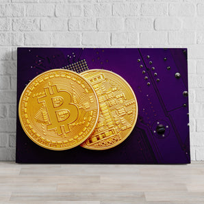 Leinwandbild - Bitcoin BTC auf Platine