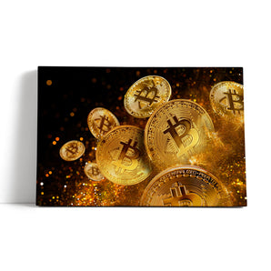 Leinwandbild - funkelnder Bitcoin BTC