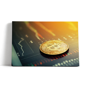 Leinwandbild - Bitcoin BTC Aktienmarkt
