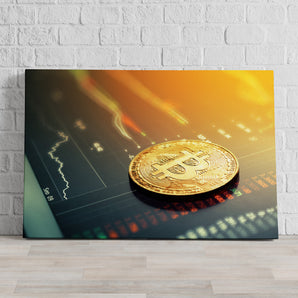 Leinwandbild - Bitcoin BTC Aktienmarkt
