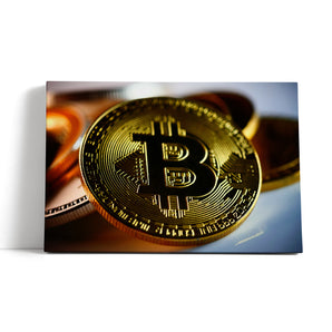 Leinwandbild - Bitoin Nahaufnahme