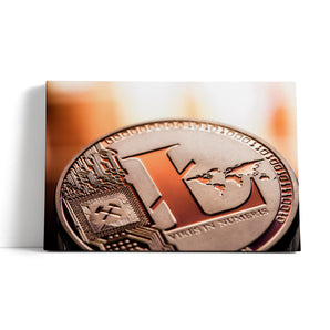 Leinwandbild - Litecoin ETH Kryptomünze