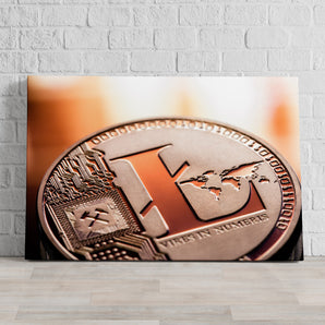 Leinwandbild - Litecoin ETH Kryptomünze