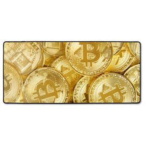 XXL Gaming-Mousepad - goldfarbene Bitcoins BTC