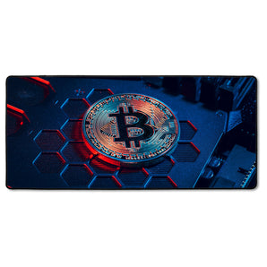 XXL Gaming-Mousepad - Bitcoin BTC auf Computerchip