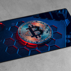 XXL Gaming-Mousepad - Bitcoin BTC auf Computerchip