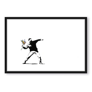 Poster im Rahmen - Mann mit Blumen