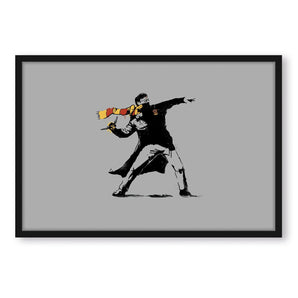Poster im Rahmen - Mann mit Fane