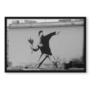 Poster im Rahmen - Mann mit Blumen 2.0