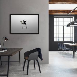 Poster im Rahmen - Mann mit Blumen 3.0