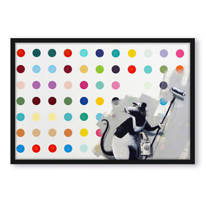 Poster im Rahmen - Ratte mit Bunten Flecken