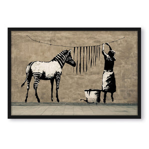Poster im Rahmen - Zebrastreifen waschen