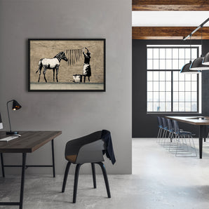 Poster im Rahmen - Zebrastreifen waschen