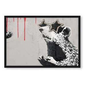 Poster im Rahmen - Ratte mit Sonnenbrille