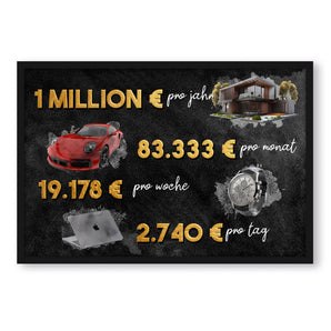 Poster im Rahmen - 1 Millionen Motivationsziele