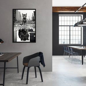 Poster im Rahmen - Mindset Is Everything - Katze & Tiger