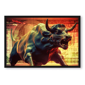 Poster im Rahmen - Stock market bull
