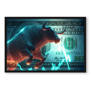 Poster im Rahmen - Dow Jones Bull