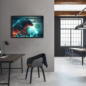 Poster im Rahmen - Dow Jones Bull