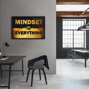Poster im Rahmen - Mindset Is Everything - Gold