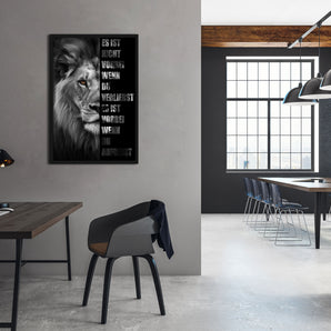 Poster im Rahmen - Nicht aufgeben  - Löwe