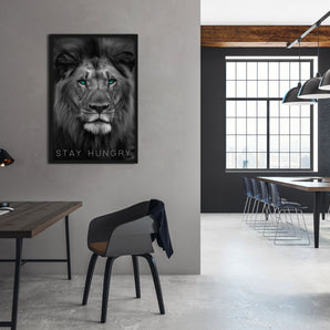 Poster im Rahmen - Stay Hungry - Lion