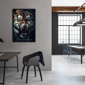Poster im Rahmen - Stay Hungry - Tiger