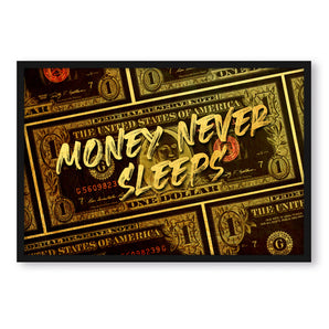 Poster im Rahmen - Money never sleeps