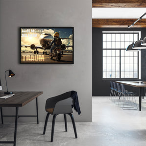 Poster im Rahmen - Kinder Traum Flugzeug