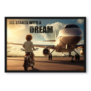 Poster im Rahmen - Child's dream Jet