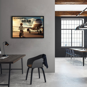 Poster im Rahmen - Child's dream Jet