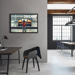 Poster im Rahmen - Child's Dream Racing car