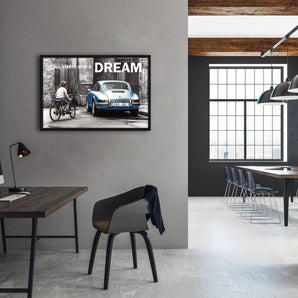 Poster im Rahmen - Child's dream vintage car