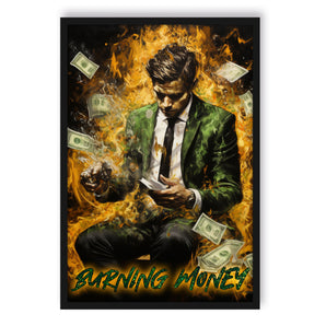 Poster im Rahmen - Burning Money