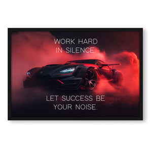 Poster im Rahmen - Work hard red car