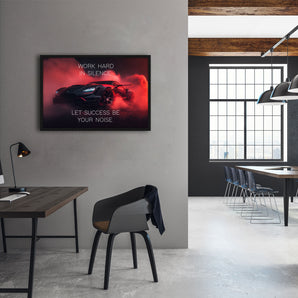 Poster im Rahmen - Work hard red car